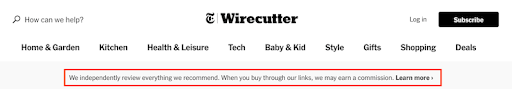 Wirecutter-disclaimer-homepage-with-affiliate-links