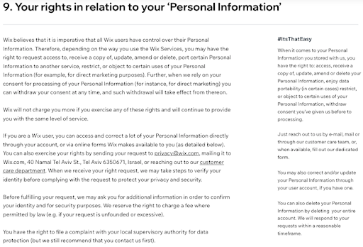 Wix-privacy-policy-User-Rights-Over-Their-Personal-Data