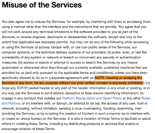 X-updated-terms-to-ban-crawling-or-scraping-to-prevent-AI-training