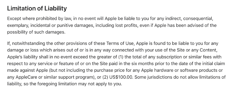 apple terms and conditions