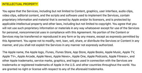 apple-terms-of-use-intellectual-property-disclosure-example