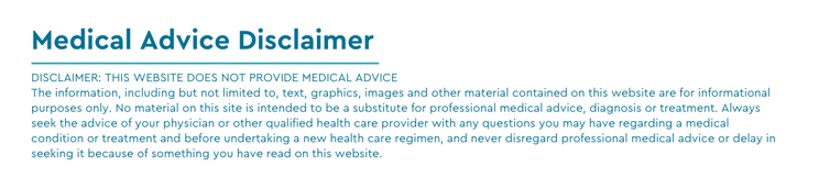 Axia's medical advice disclaimer example