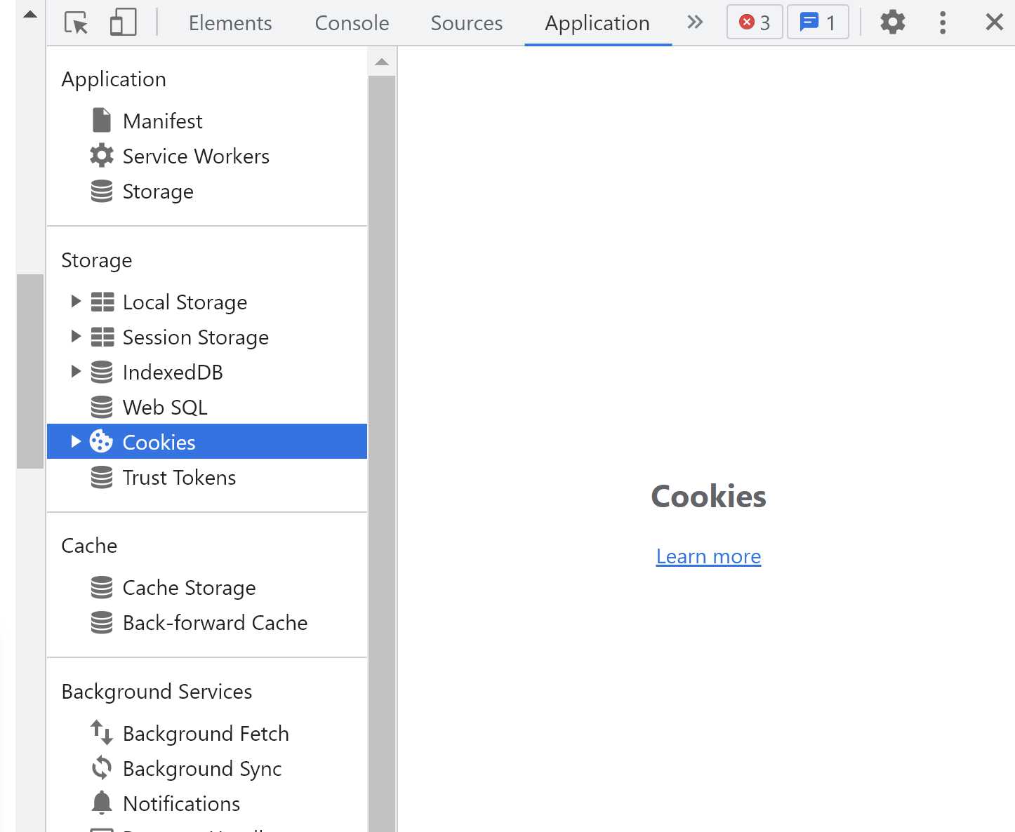 checking cookies in chrome - step 4