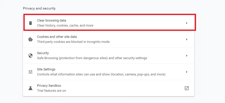 clear browsing data google chrome browser
