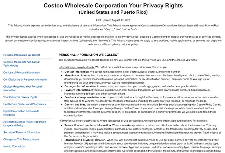 costco-privacy-policy