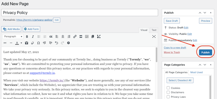 formatting-privacy-policy-WordPress