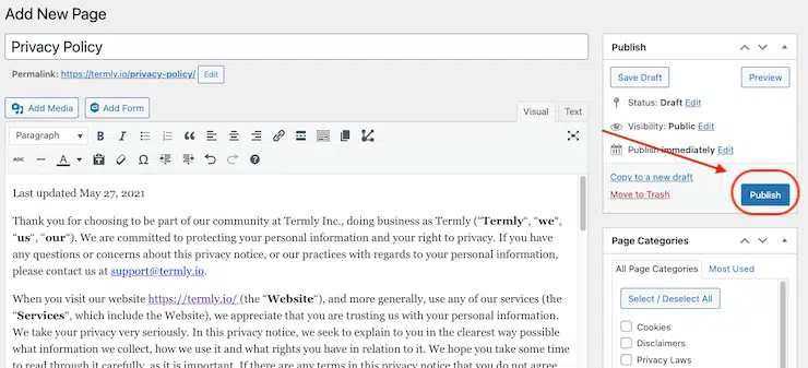 formatting-privacy-policy-WordPress