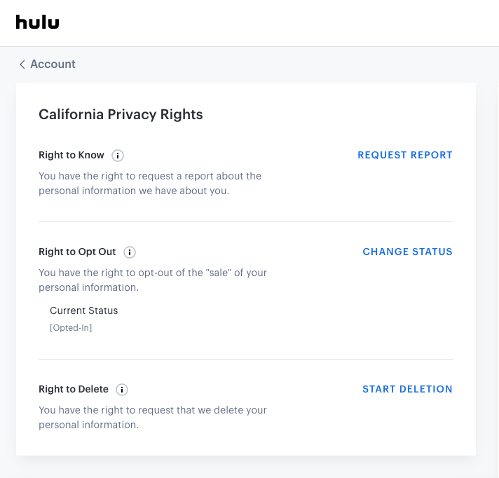 hulu example of ccpa opt out rights