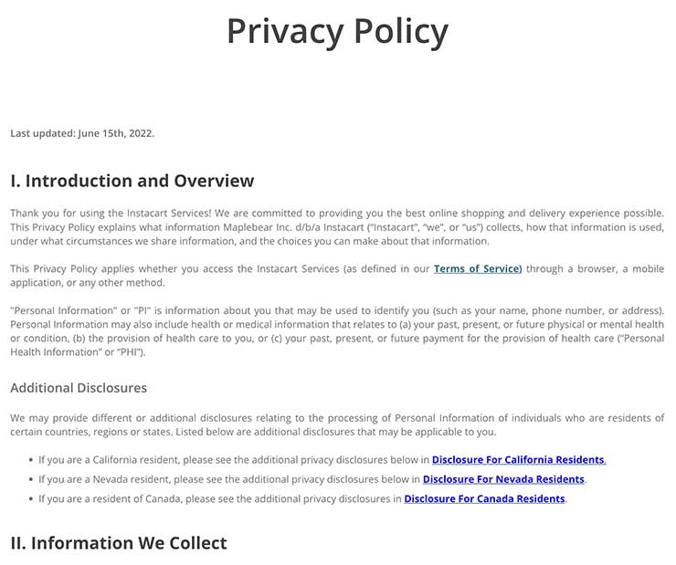 instacart-privacy-policy