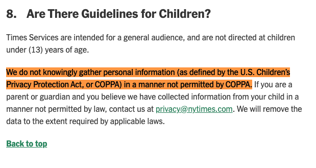 new-york-times-COPPA-privacy-policy