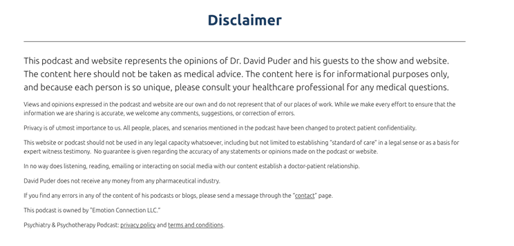 Views expressed program disclaimer example