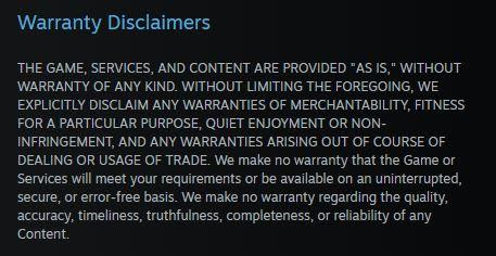 recroom warranties disclaimers