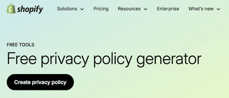shopify privacy policy generator