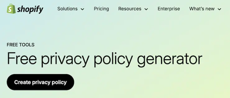 shopify privacy policy generator