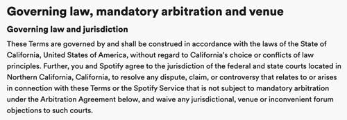 spotify-terms-and-conditions-governing-body-clause