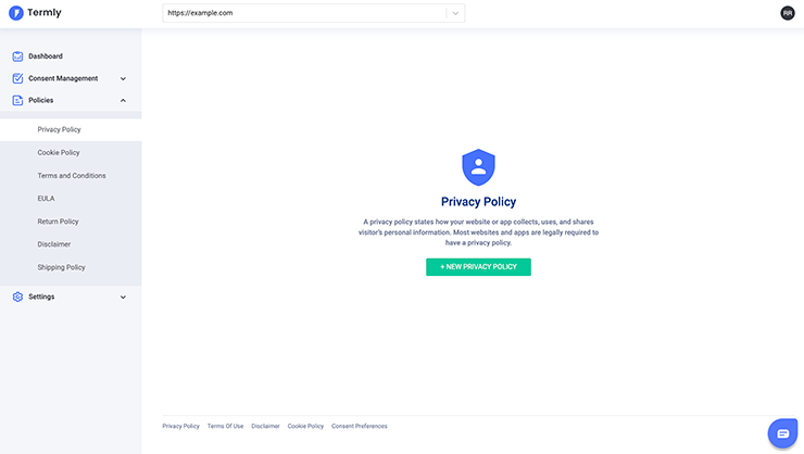 termly-dashboard-add-privacy-policy-screenshot