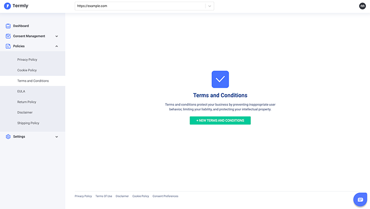 termly-dashboard-add-terms-and-conditions-screenshot