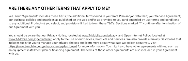 tmobile terms and conditions example 2